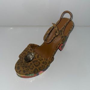 Kurt Geiger London Kensington Leopard And Floral Sequin Platform Sandals